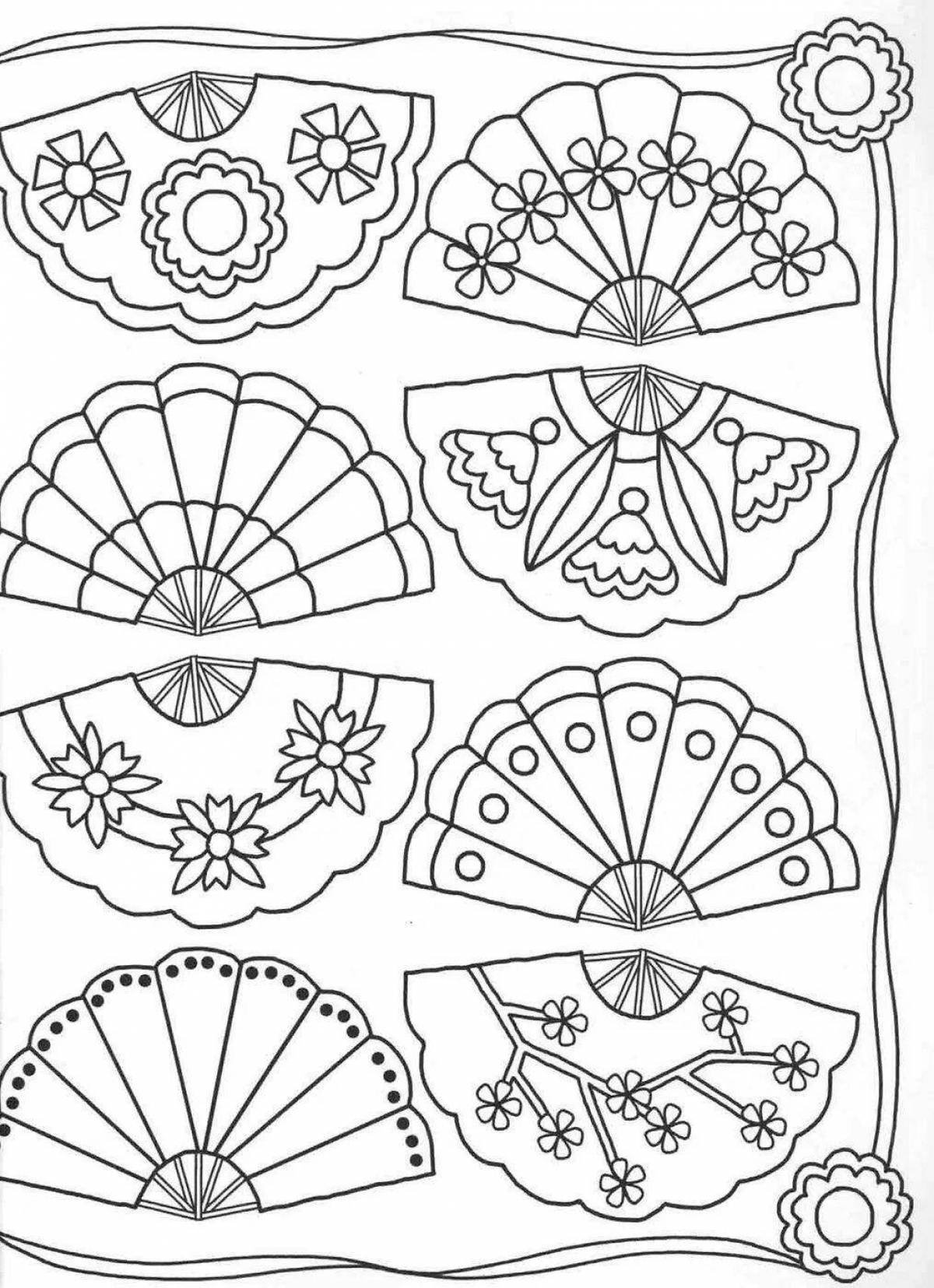 Complex Chinese coloring fan