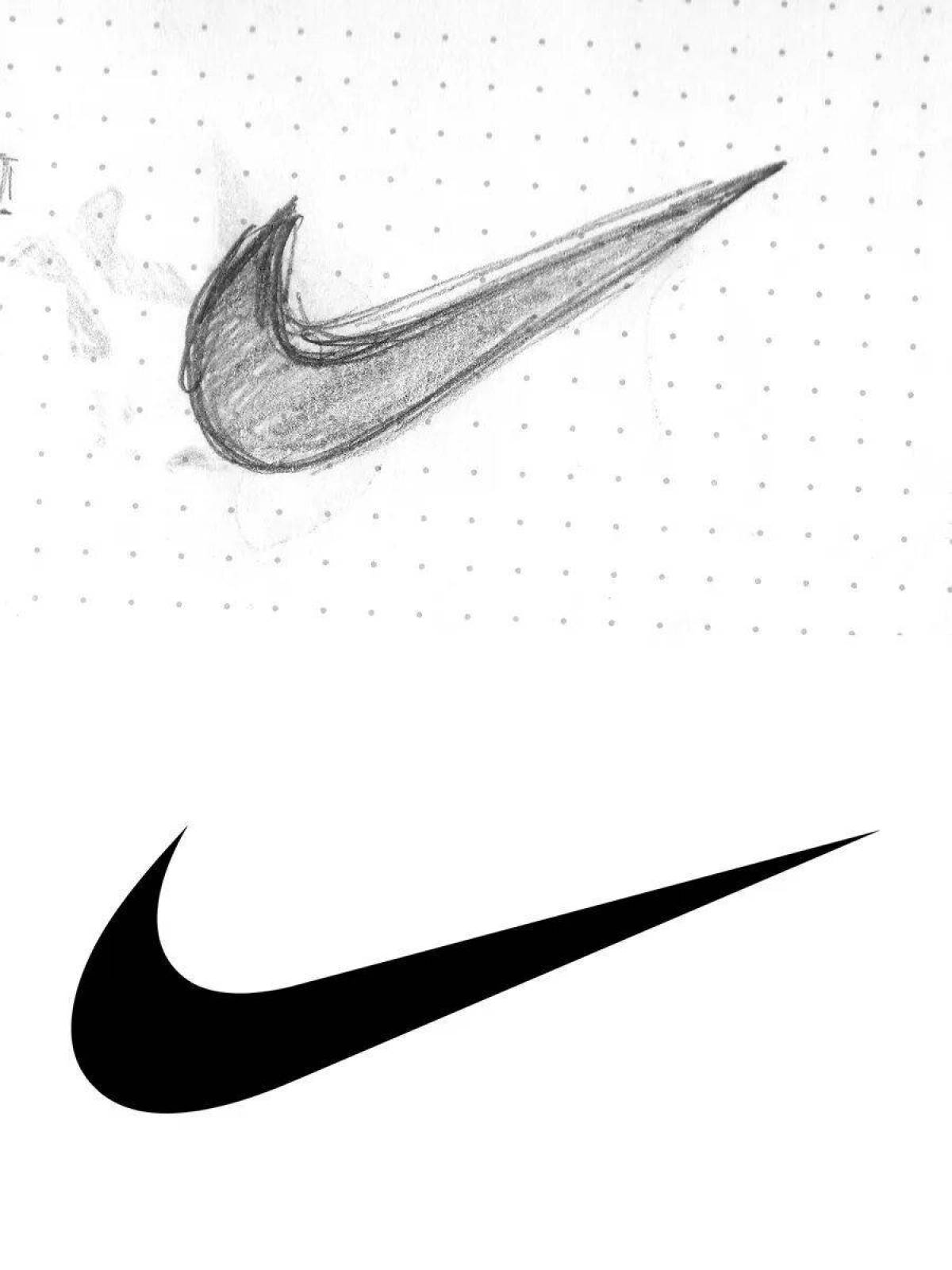 Dazzling coloring page with nike logo