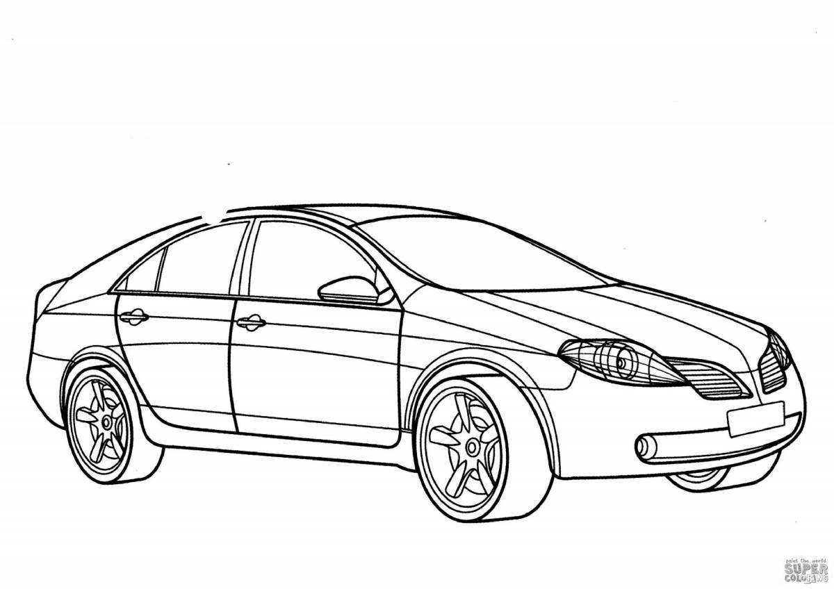 12 cars playful coloring page