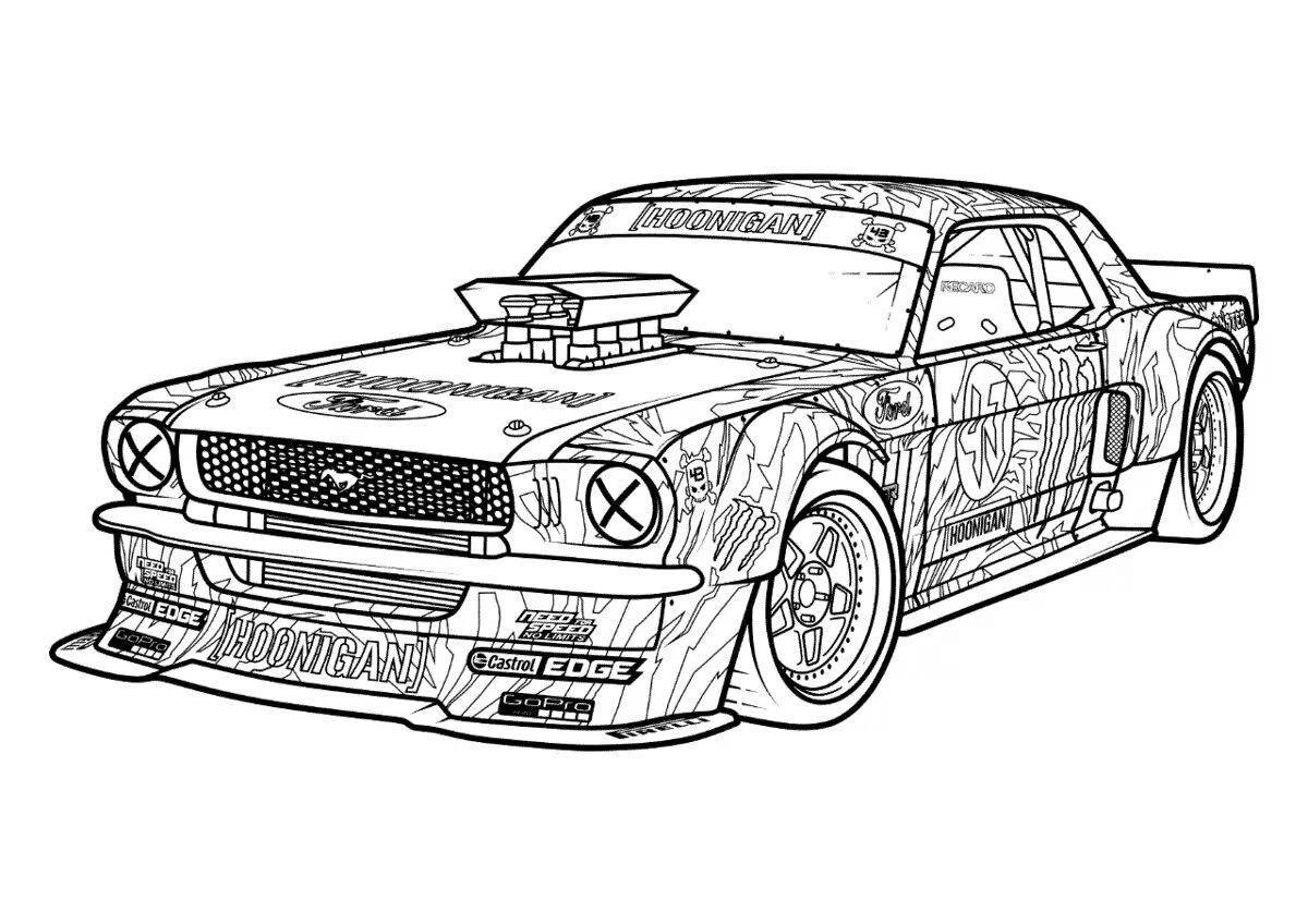 12 cars animated coloring page