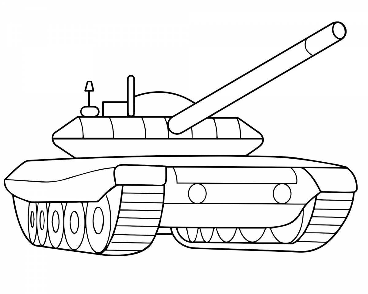 Coloring book beautiful little tank