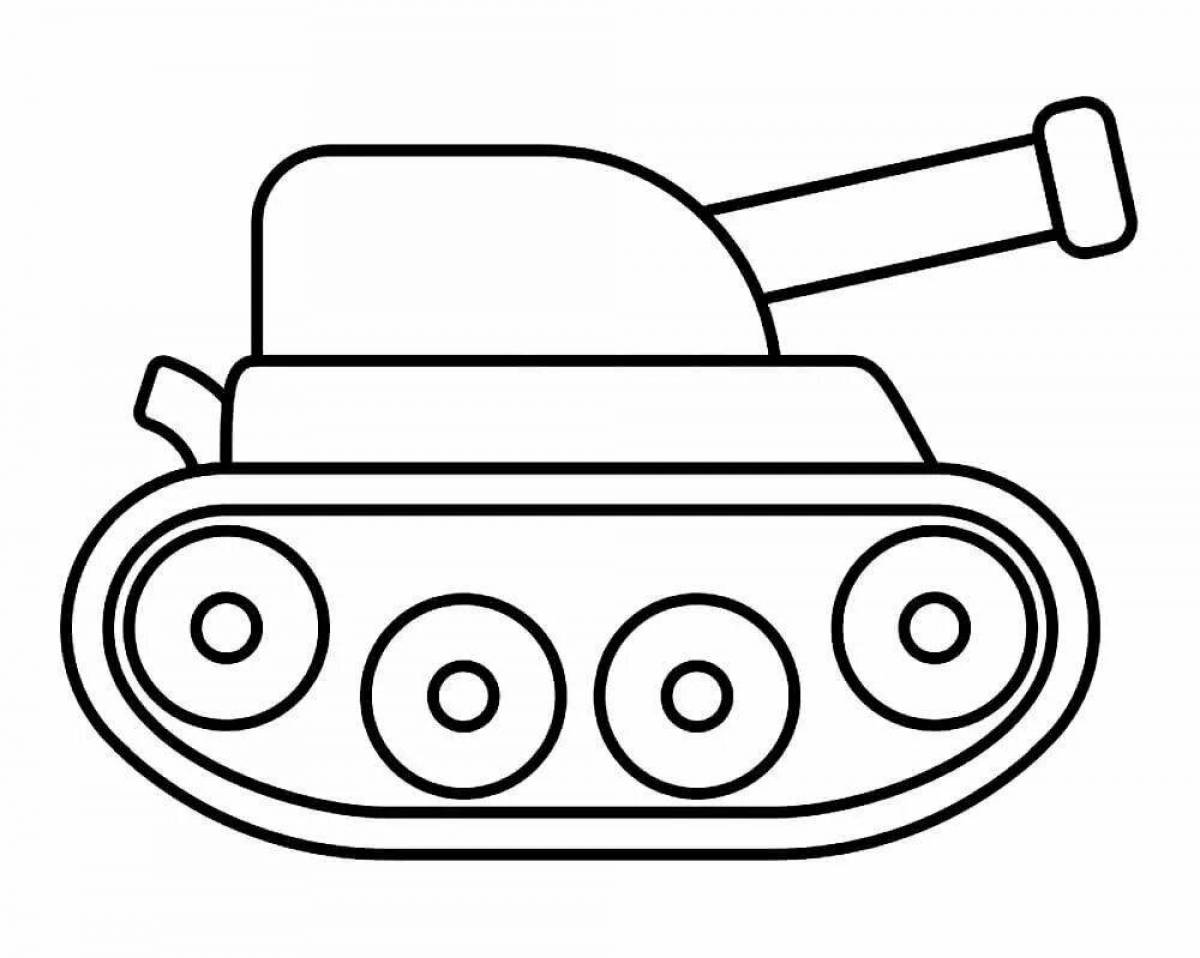 Раскраска сложный маленький танк