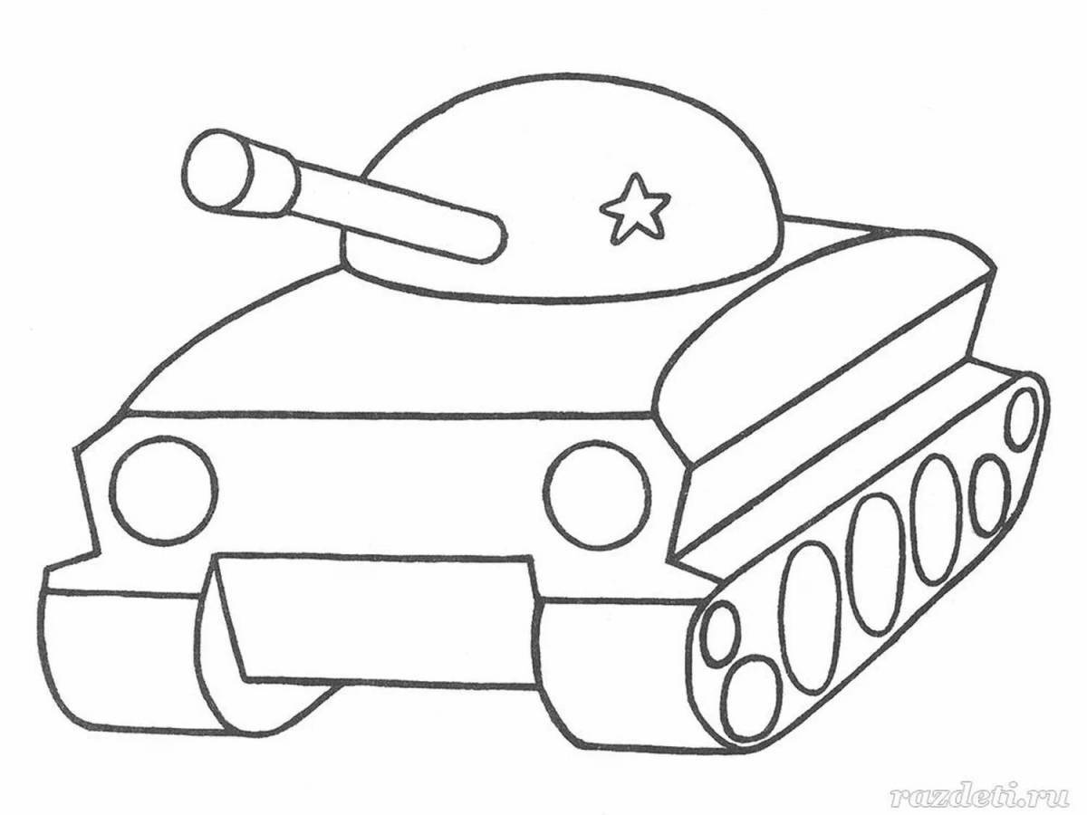 Раскраска «инновационный маленький танк»