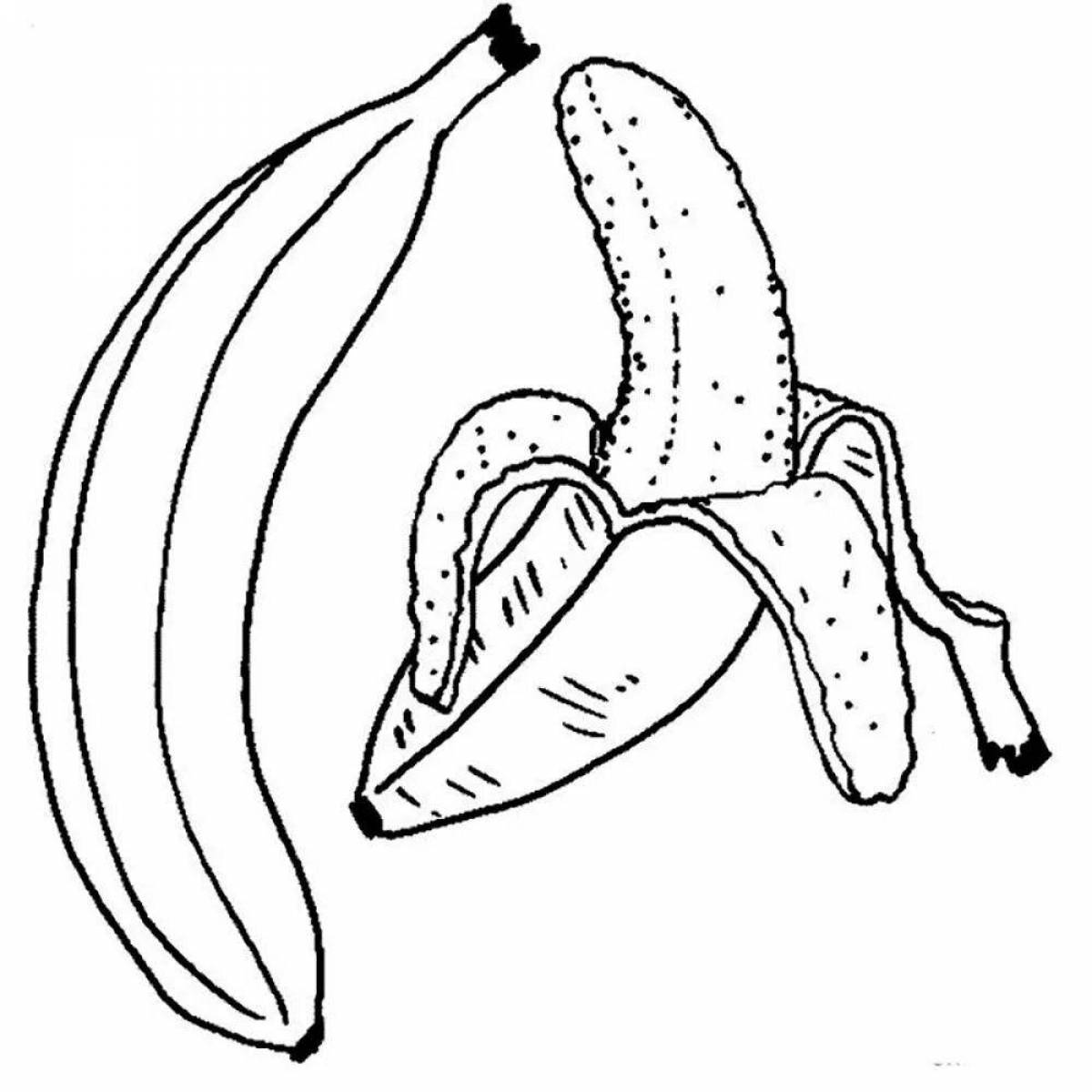 Очаровательная раскраска бананового яблока