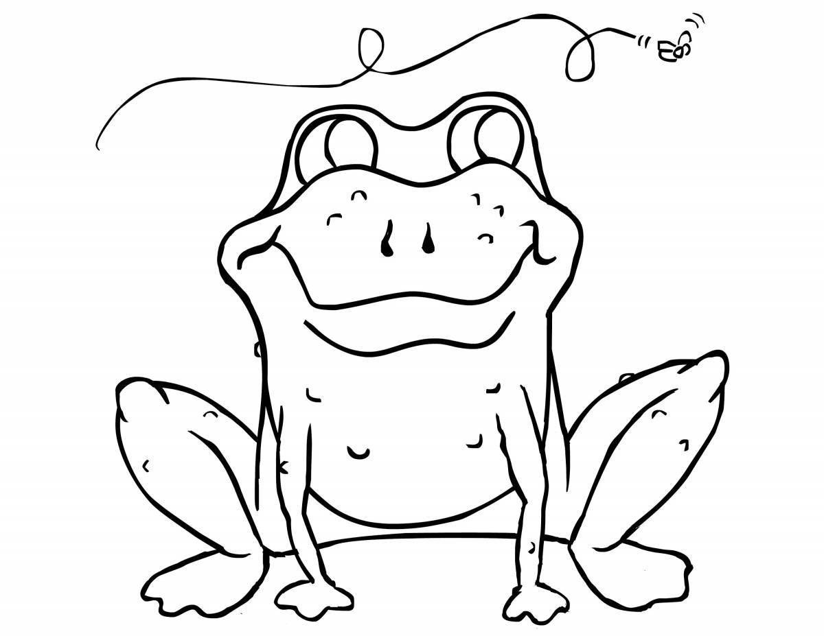Coloring page joyful frog