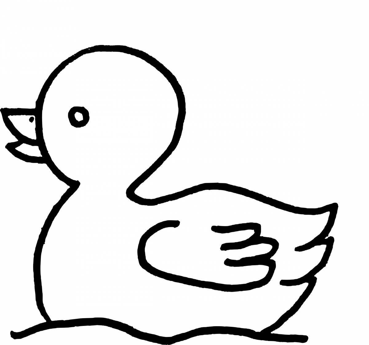 Gorgeous duck coloring page