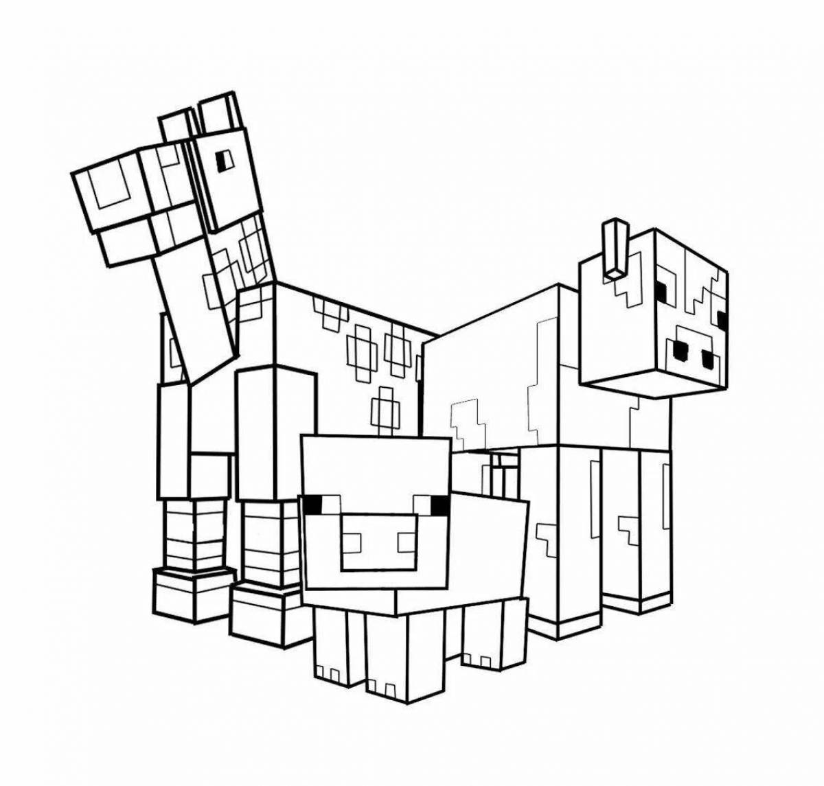 Intriguing minecraft pixel coloring page