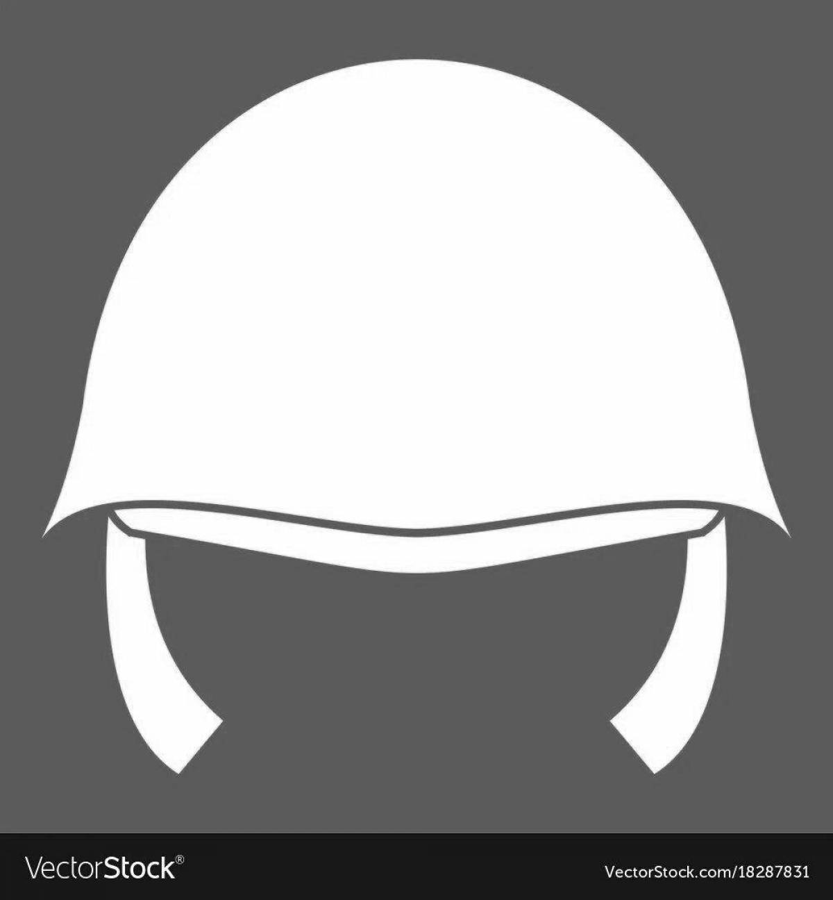 Фото Страница раскраски с военным шлемом