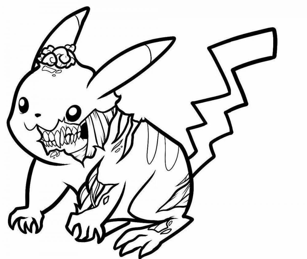 Grotesque mutant zombie coloring page