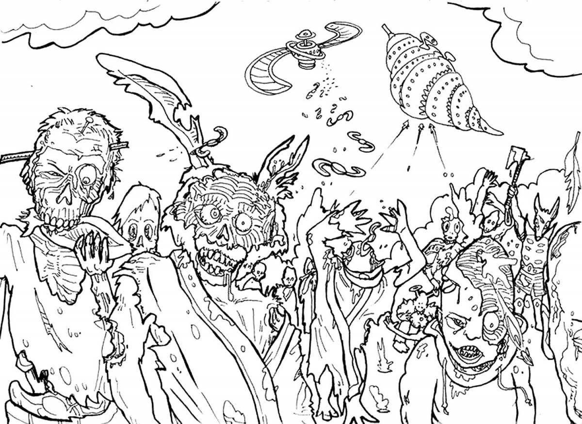 Coloring page obscene zombie mutant