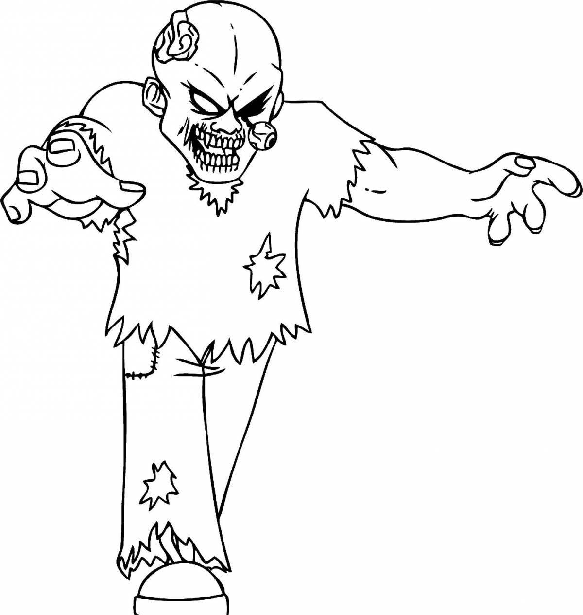 Zombie mutant nasty coloring page