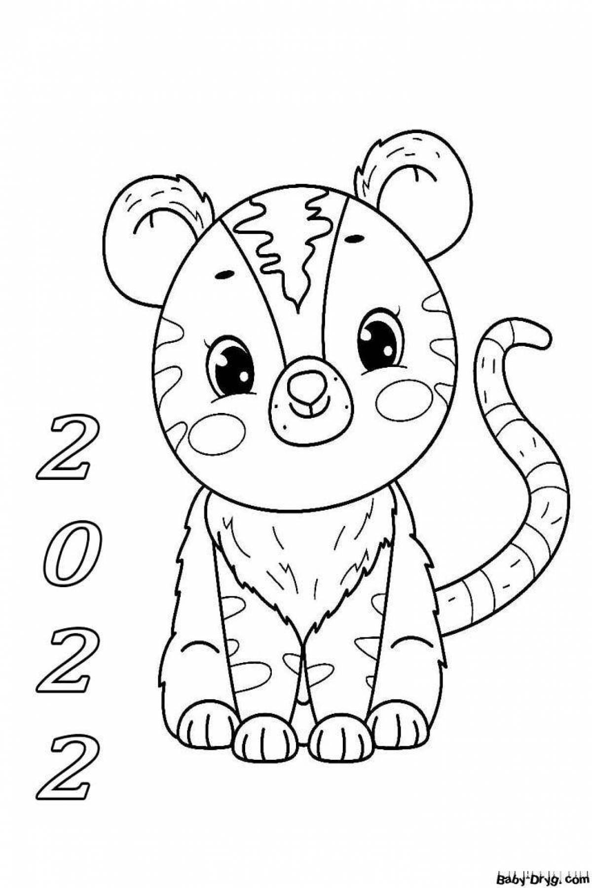 Sweet tiger coloring page