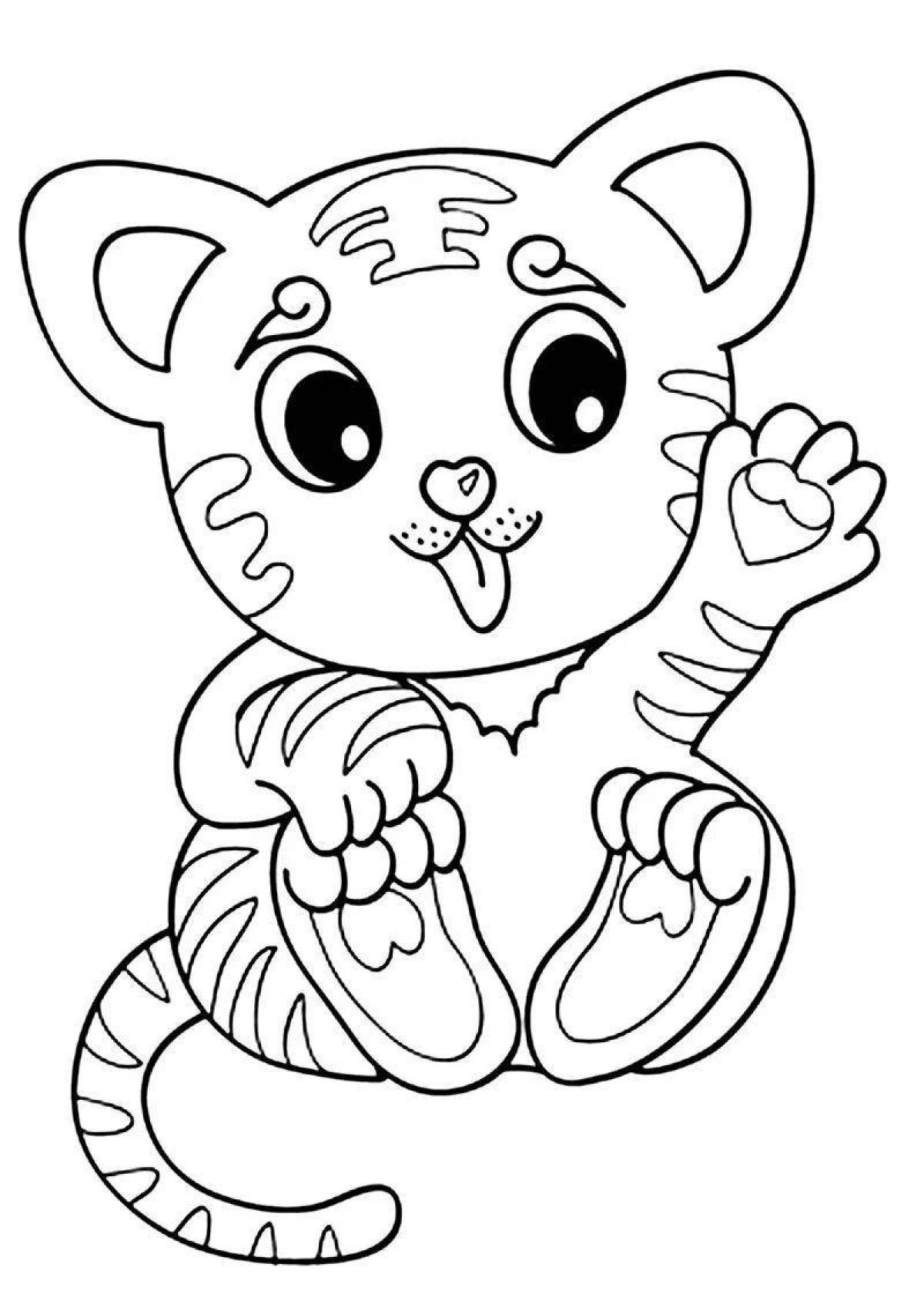 Coloring page graceful tiger cub