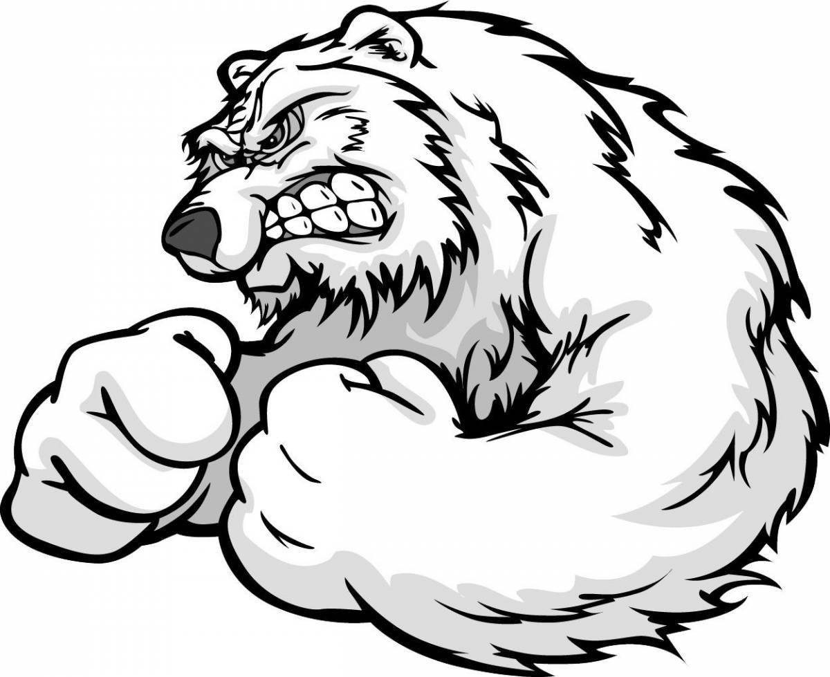 Angry bear hostile coloring page