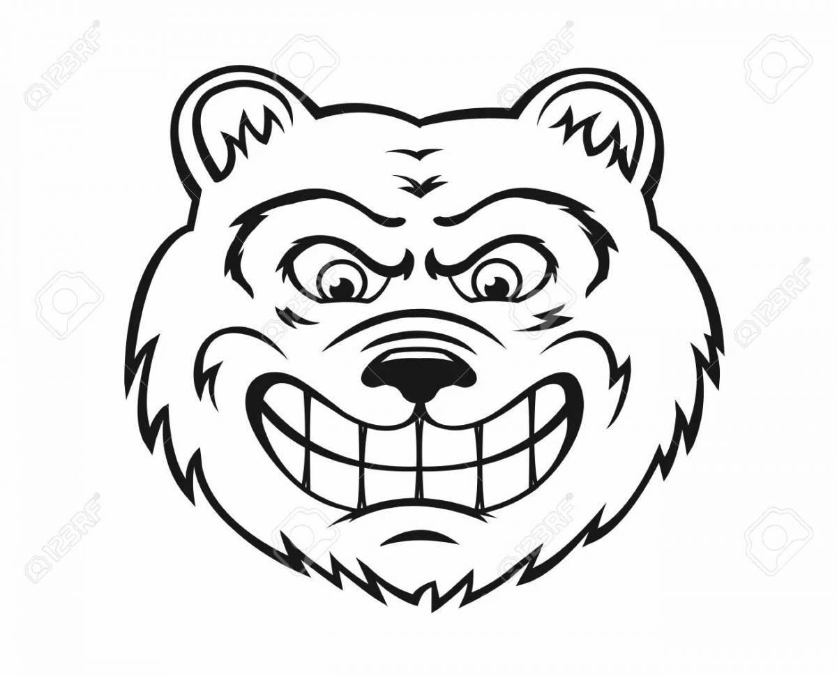 Angry angry bear coloring page