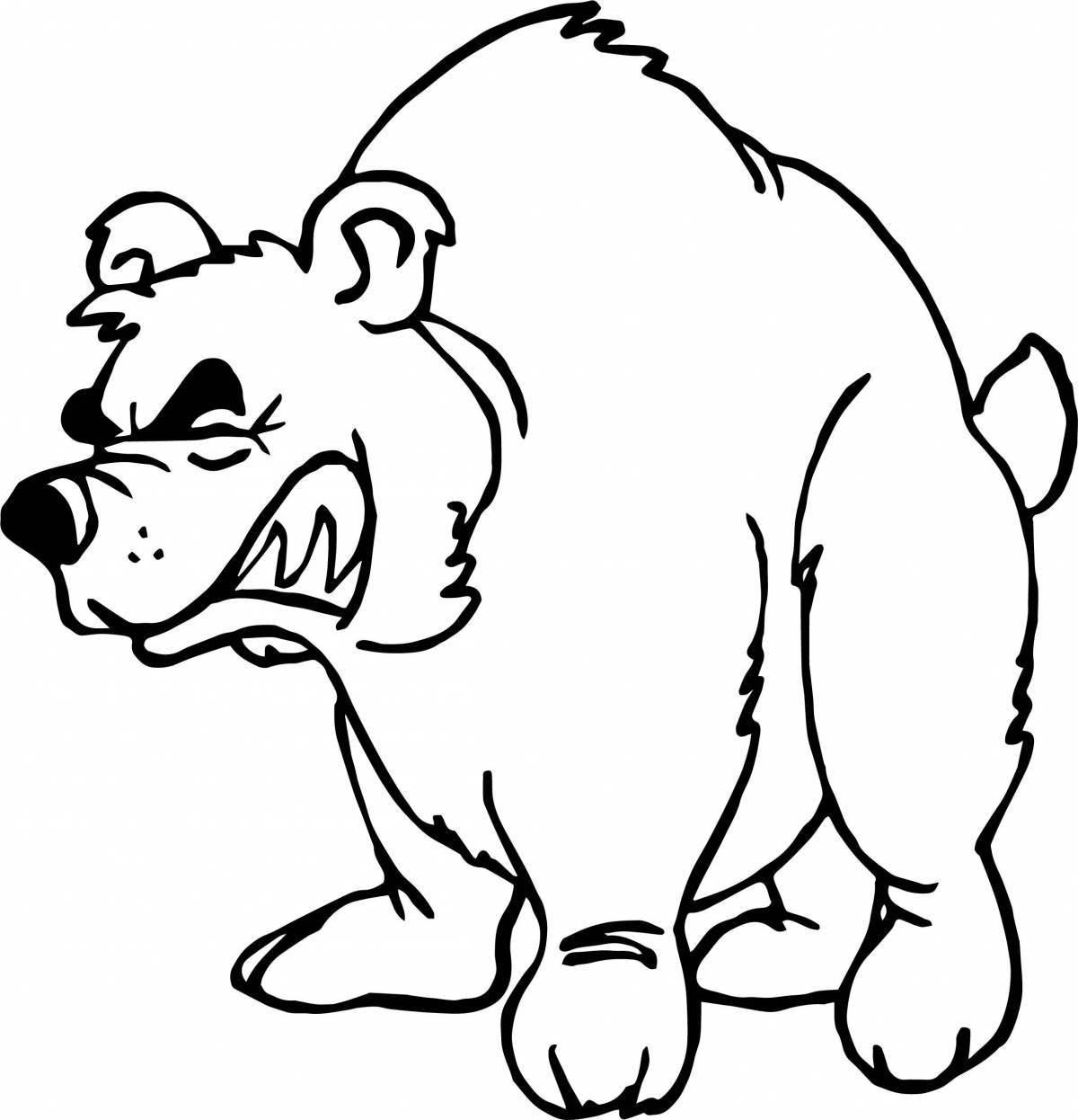 Stormy angry bear coloring page