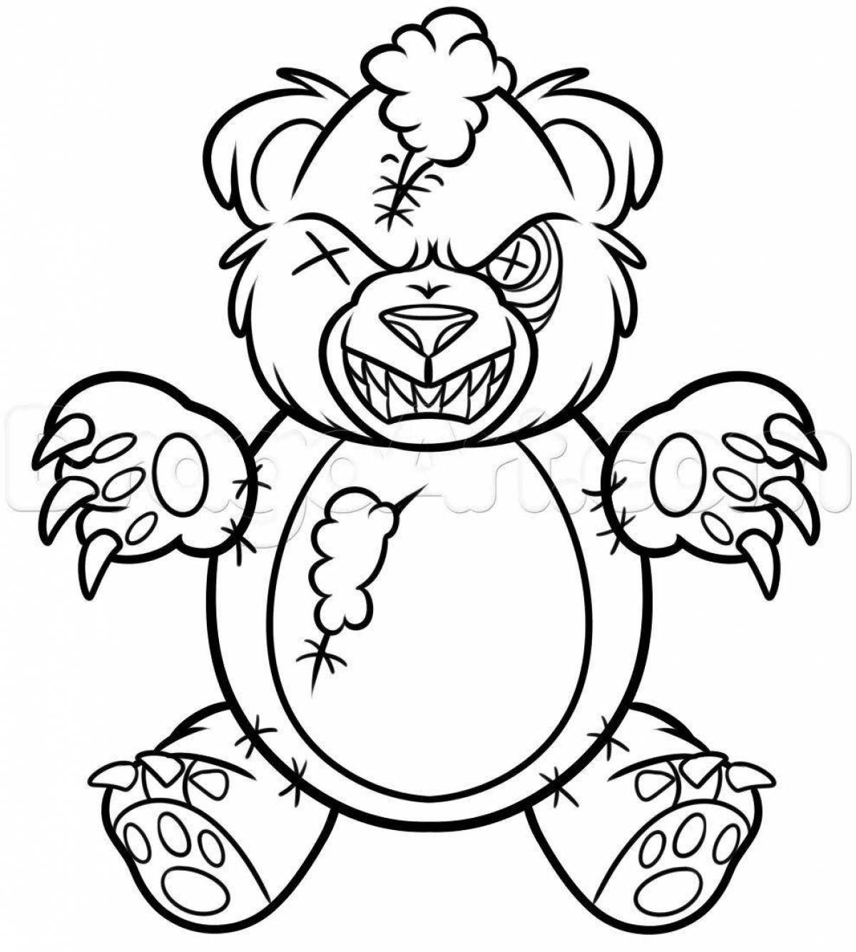 Coloring book offended angry bear