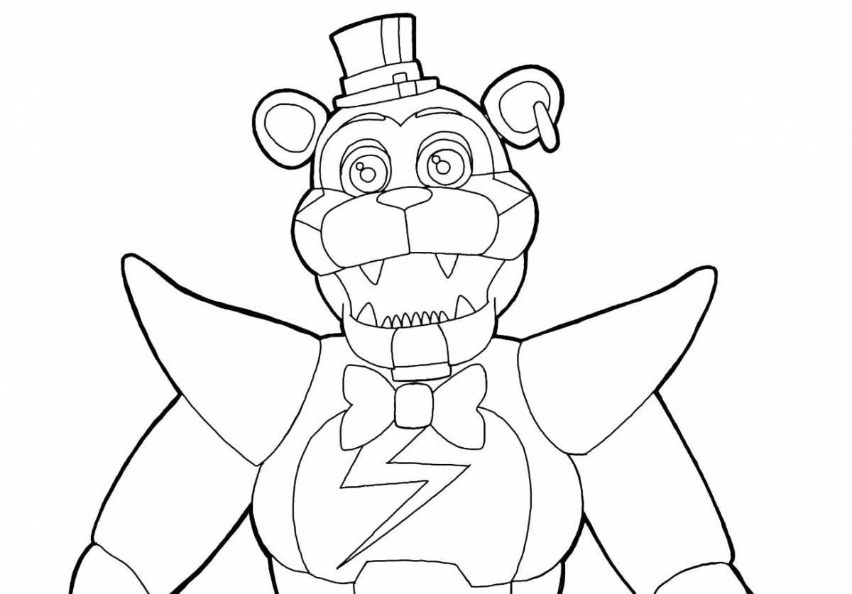 Vibrant freddy robot coloring page