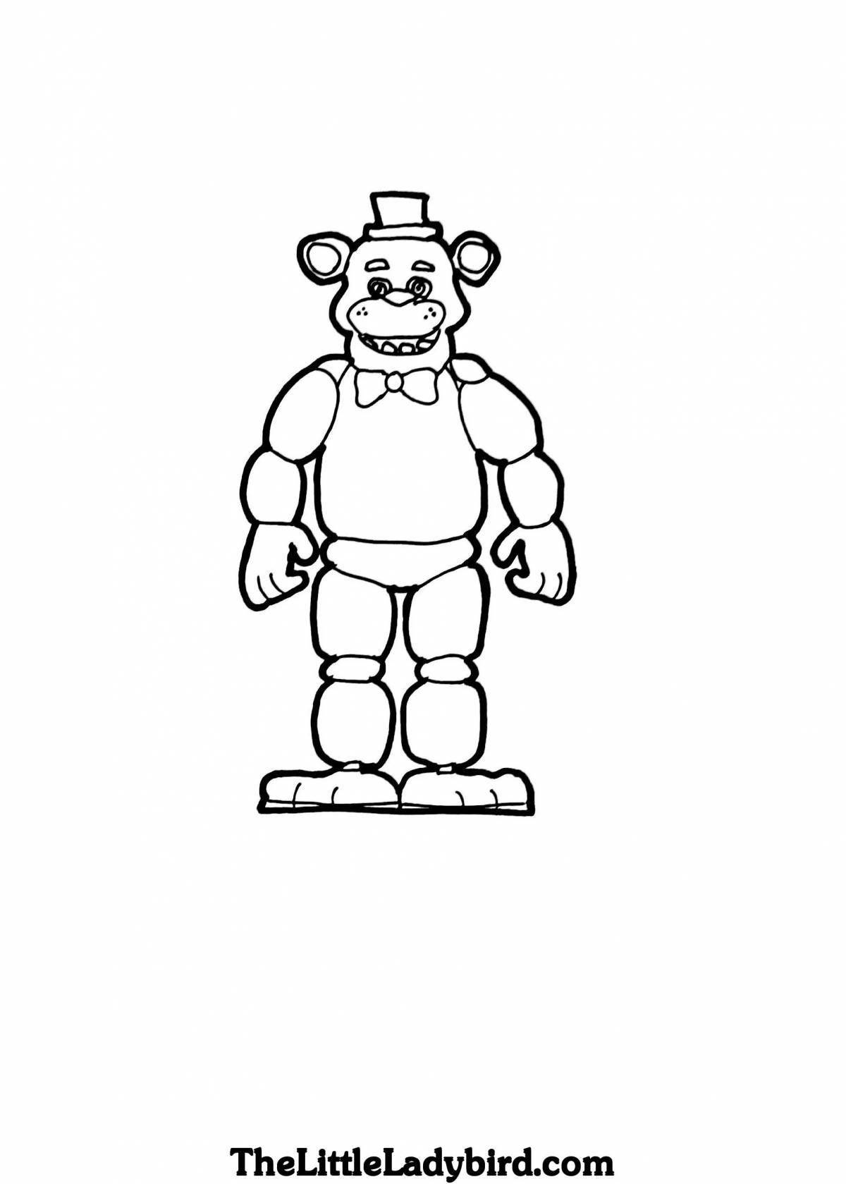 Freddy's playful robot coloring page