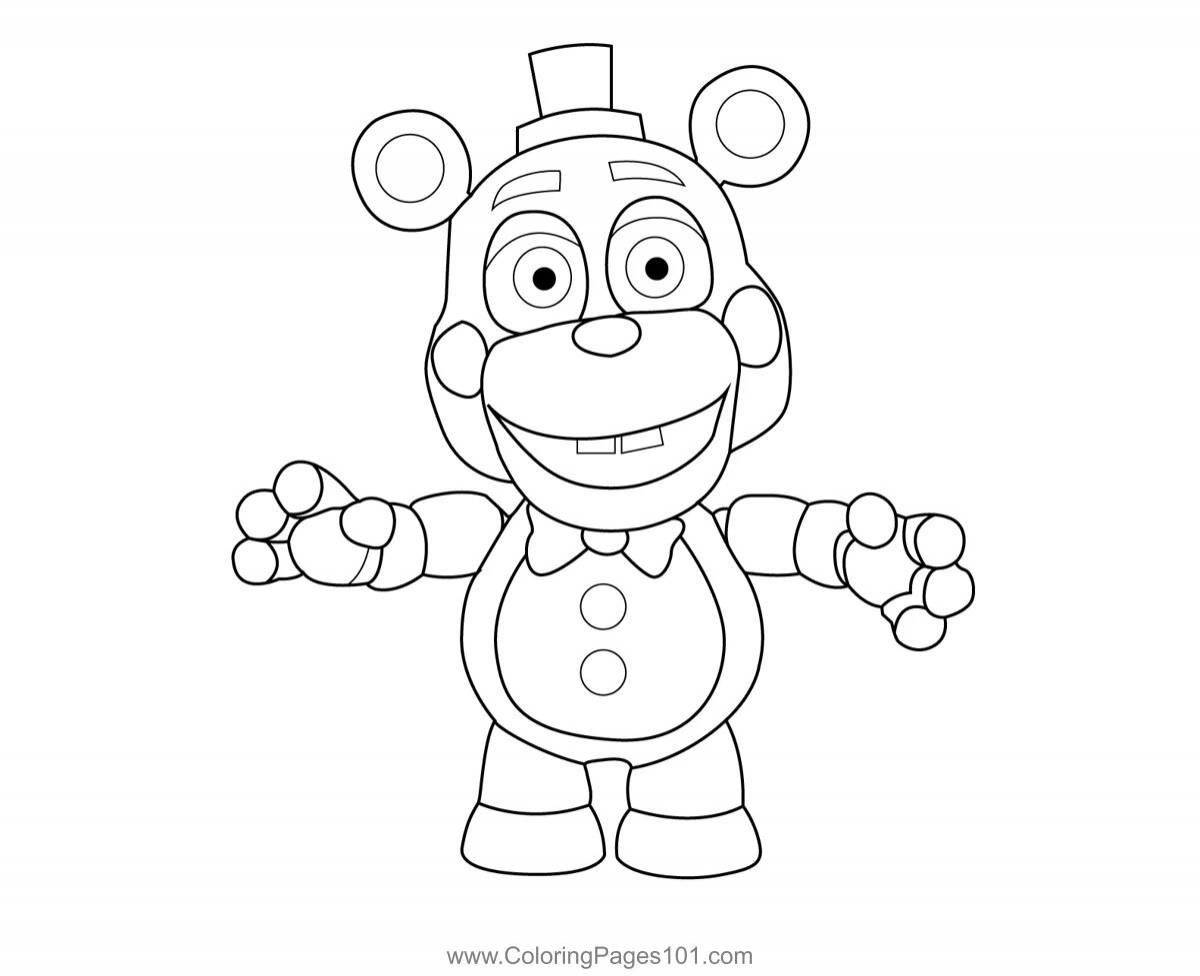Funny freddy robot coloring page