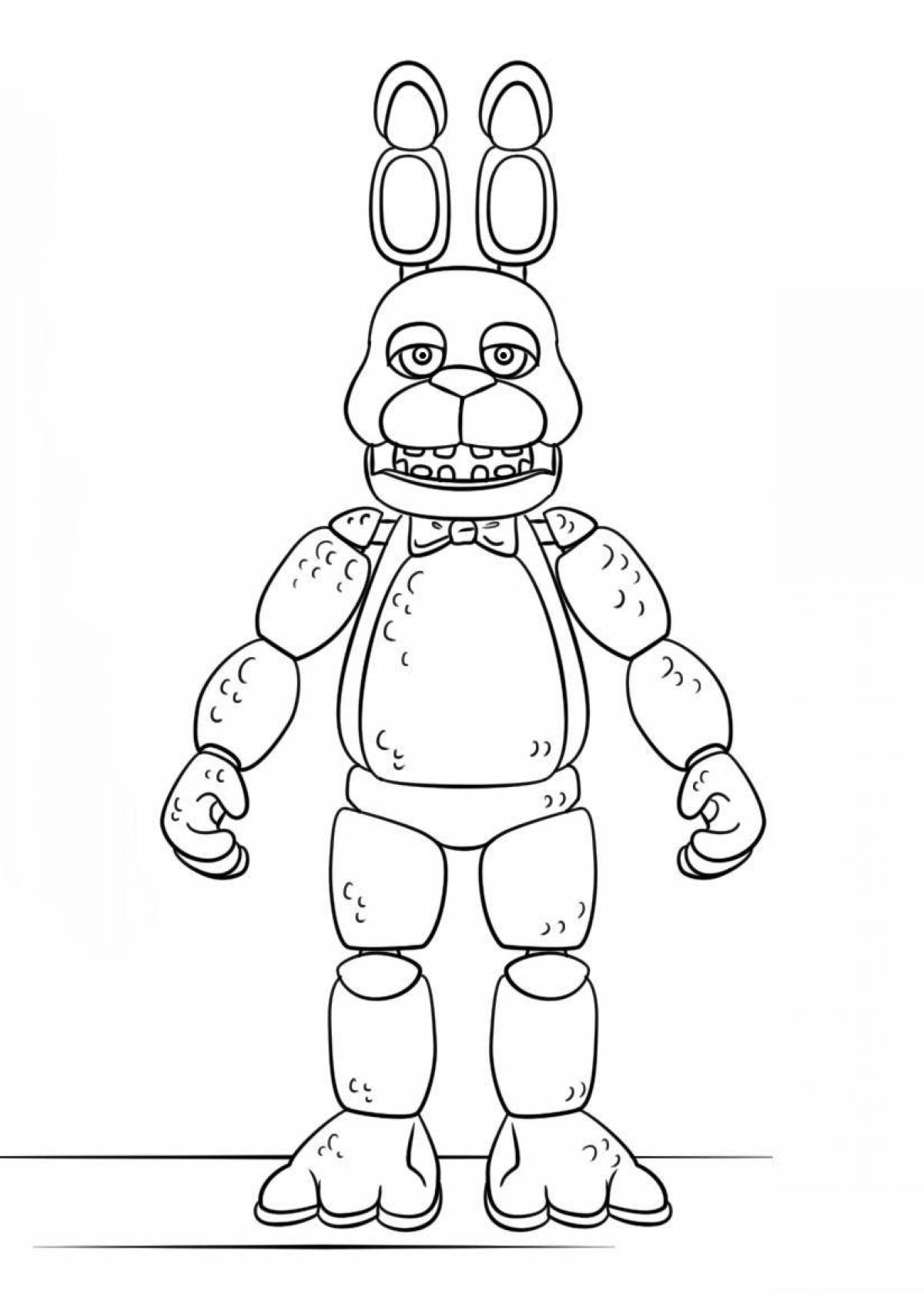 Exciting freddy robot coloring page