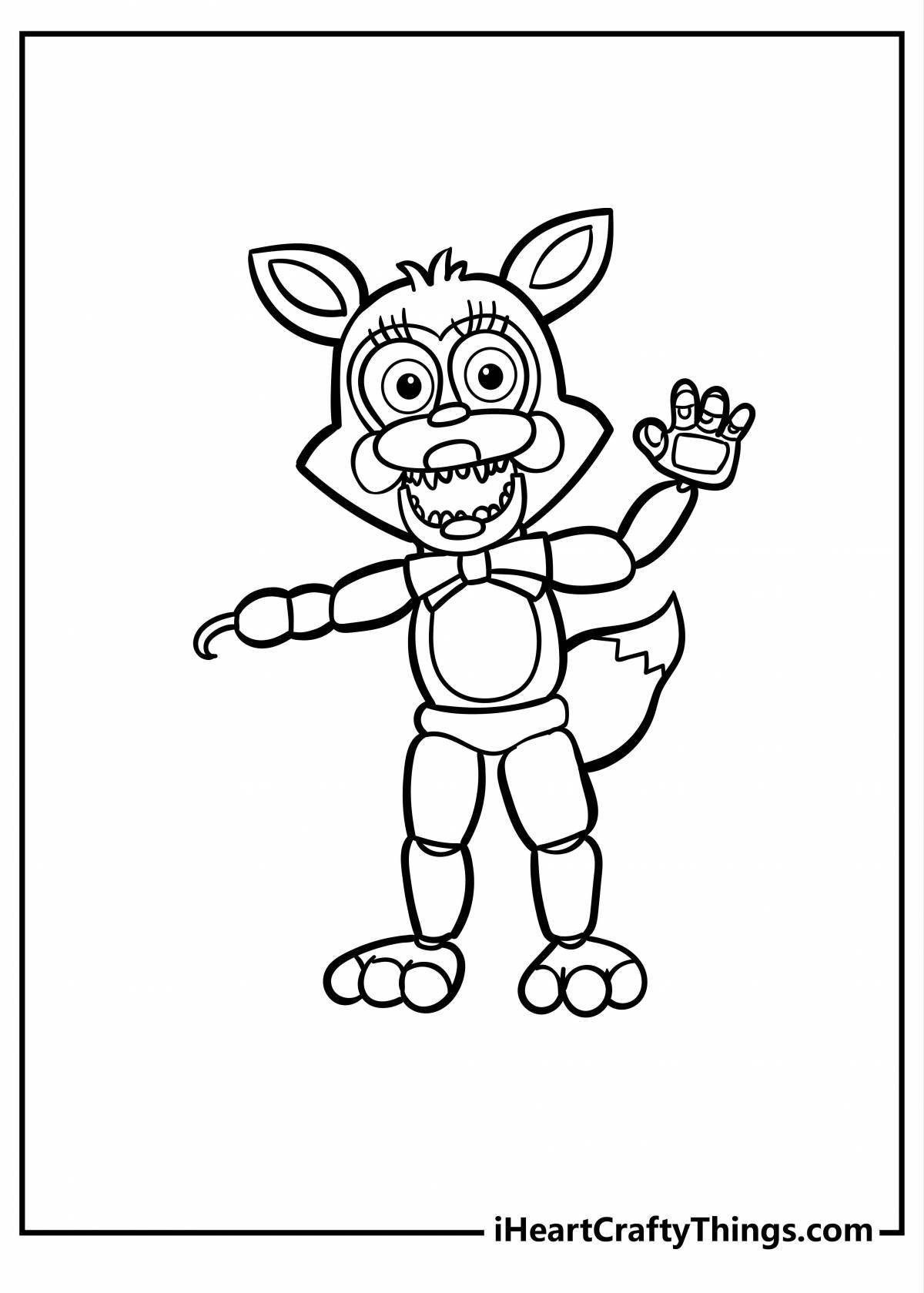 Fabulous freddy robot coloring page