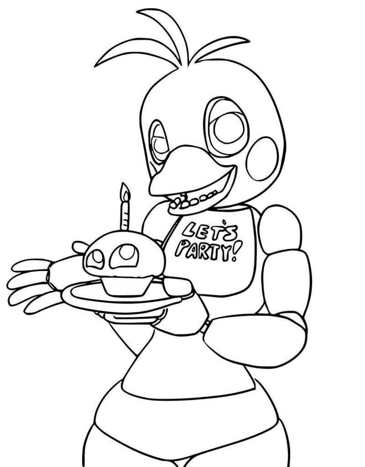 Fabulous freddy robot coloring page