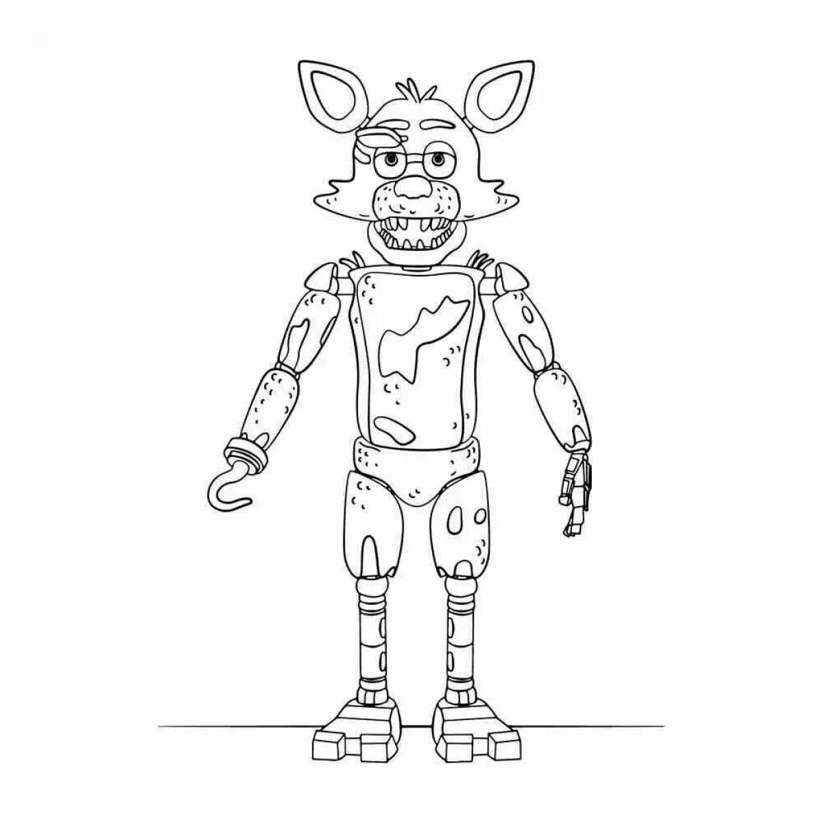 Animated freddy robot coloring page
