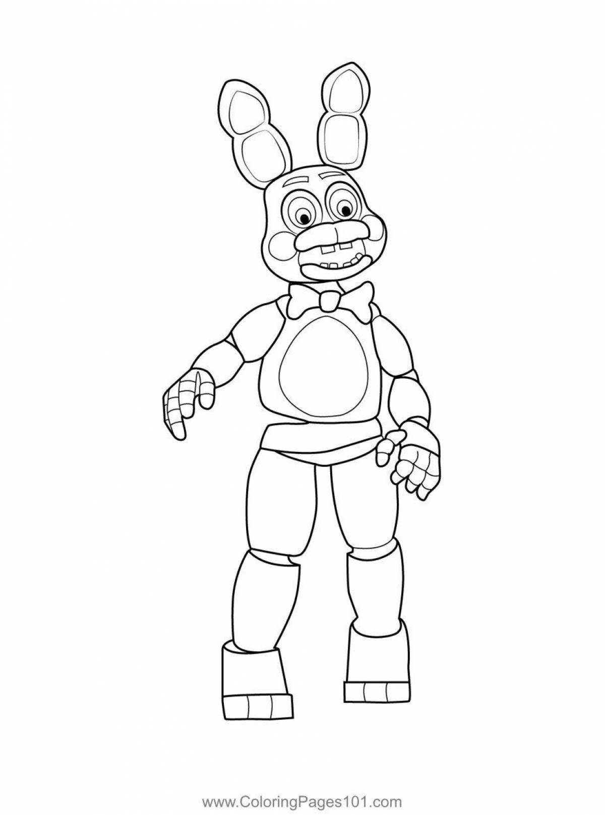 Adorable freddy robot coloring page