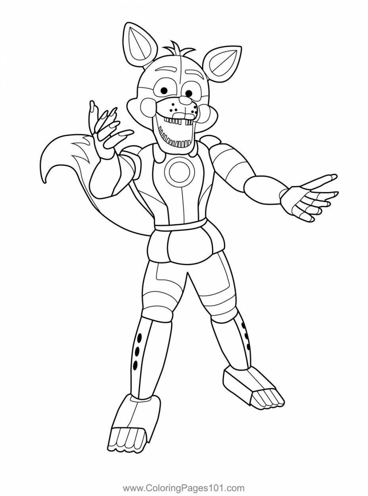Intriguing freddy robot coloring page