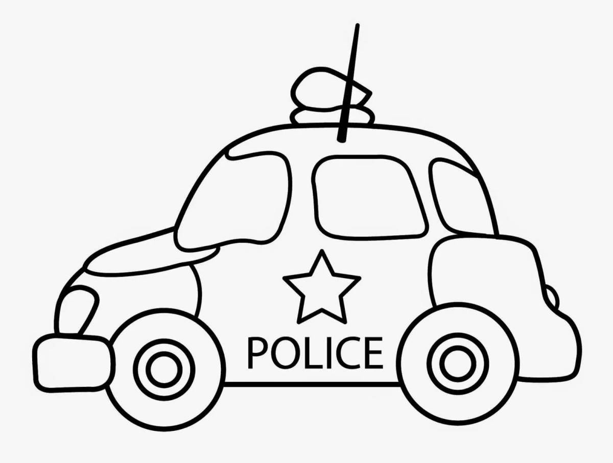 Great police car coloring page