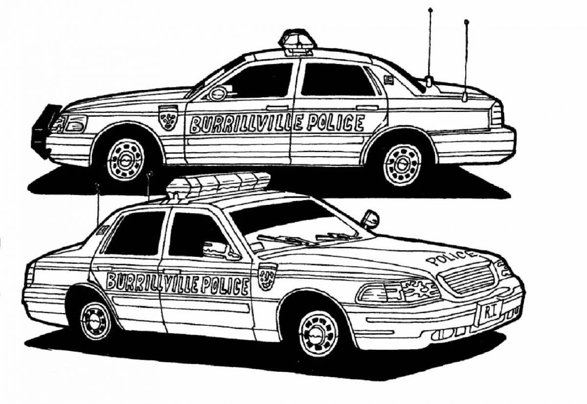 Coloring page graceful police car