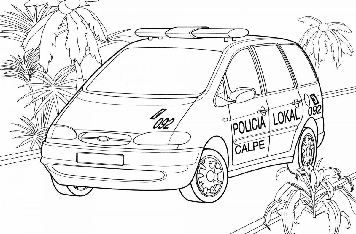 Smooth police car coloring page