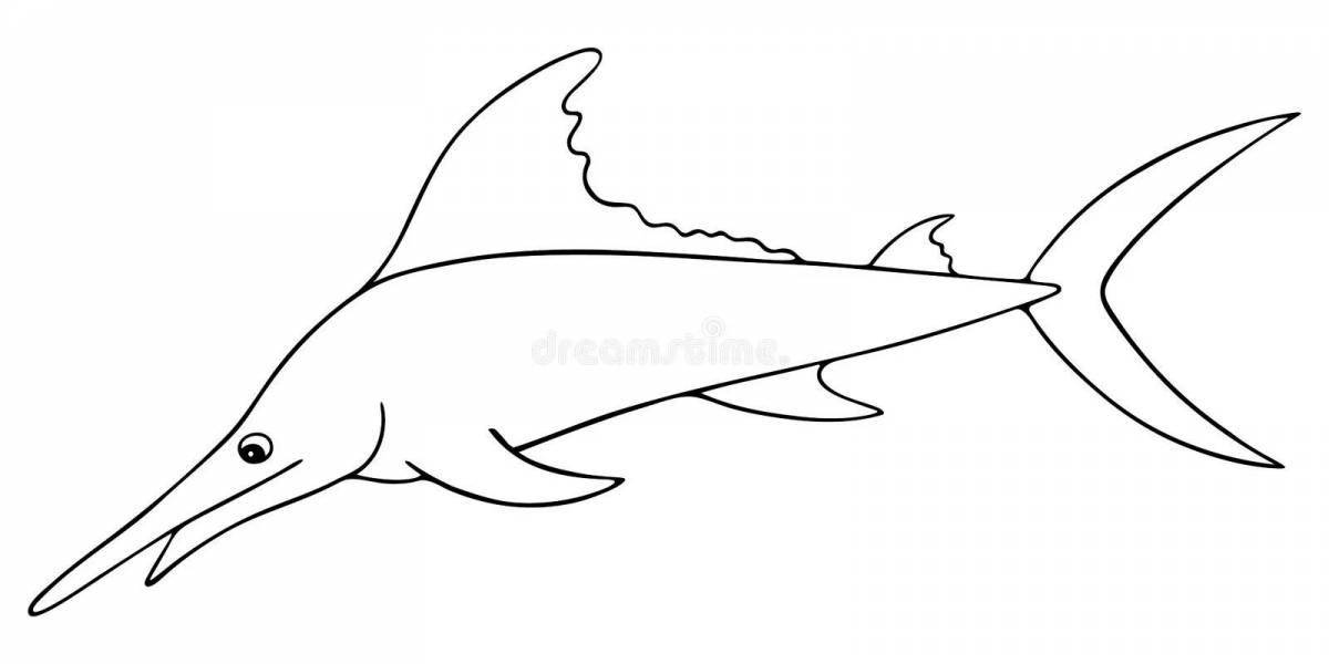 Coloring book exquisite marlin fish
