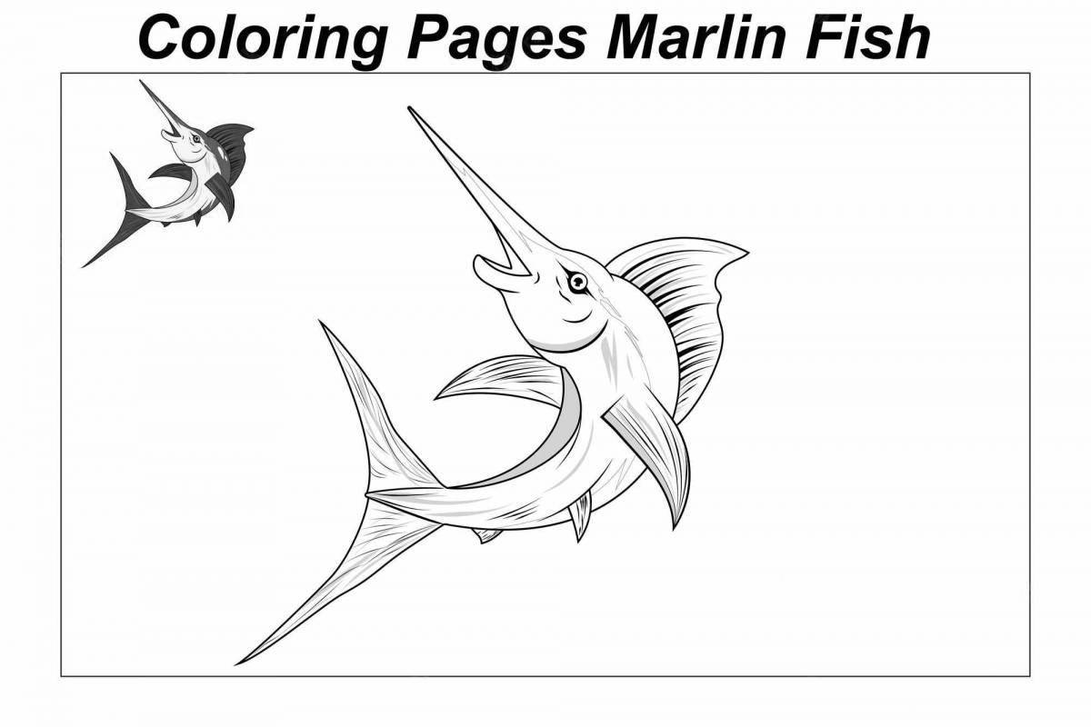 Coloring page joyful marlin fish