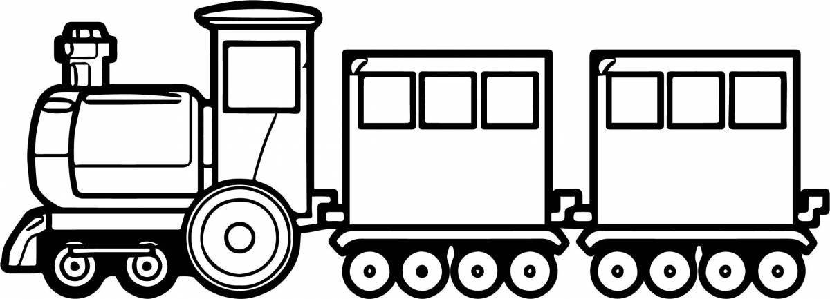 Charming train car coloring book