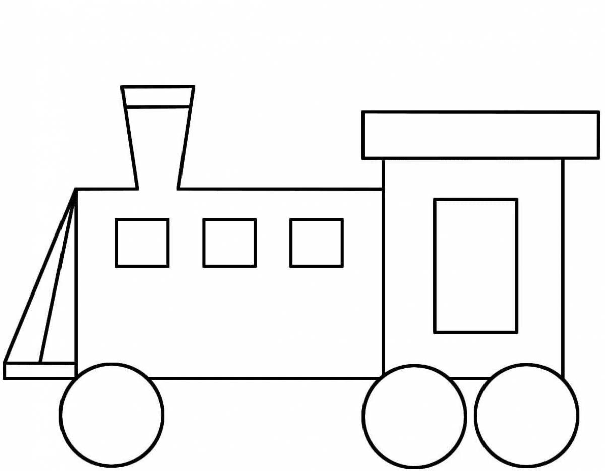 Coloring book blooming train car