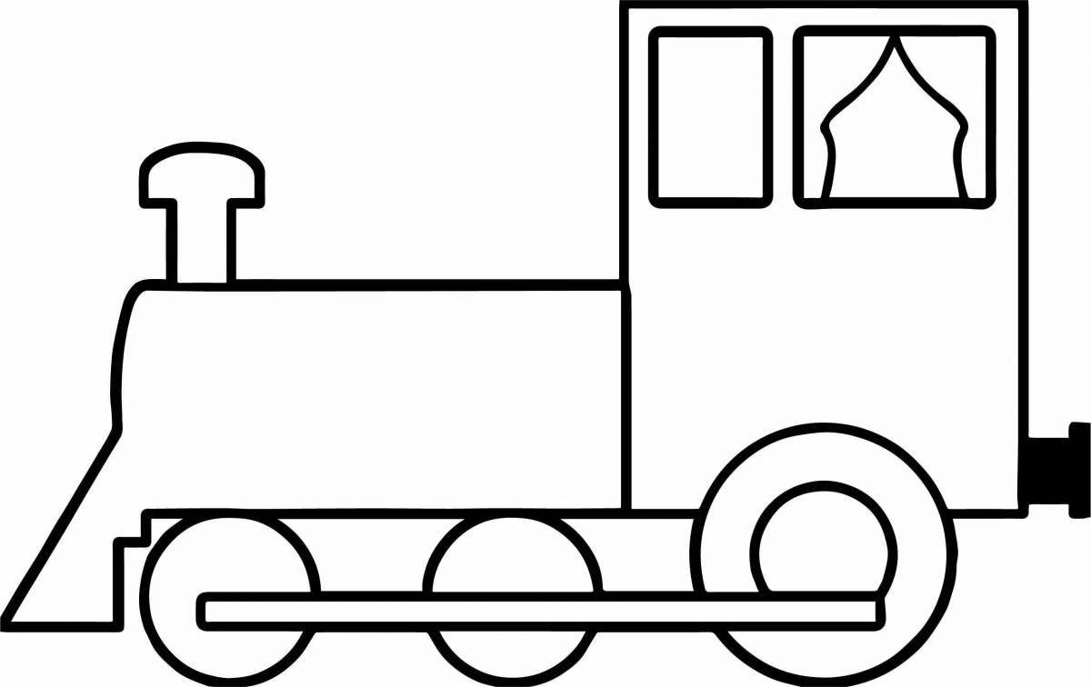 Coloring page noisy train car