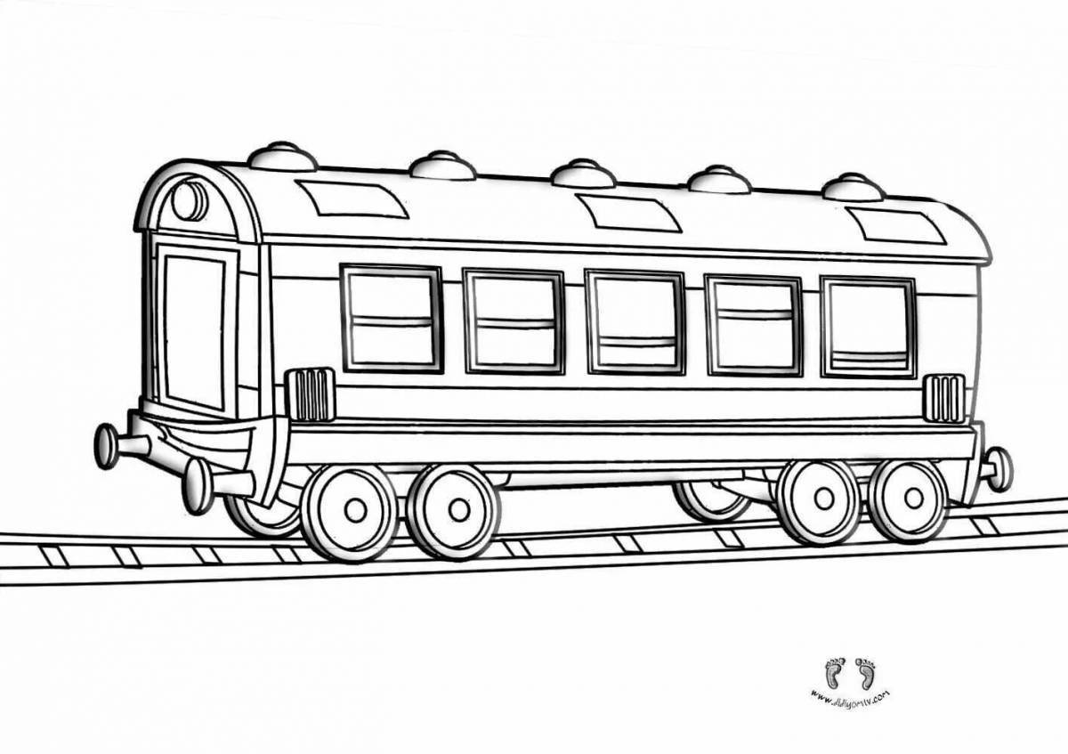 Раскраска поезд с вагонами – Развивающие иллюстрации