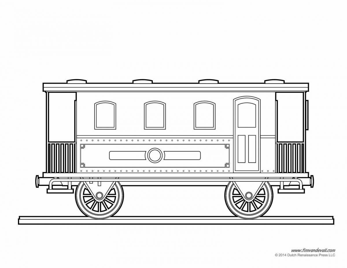 Ecstatic train wagon coloring page