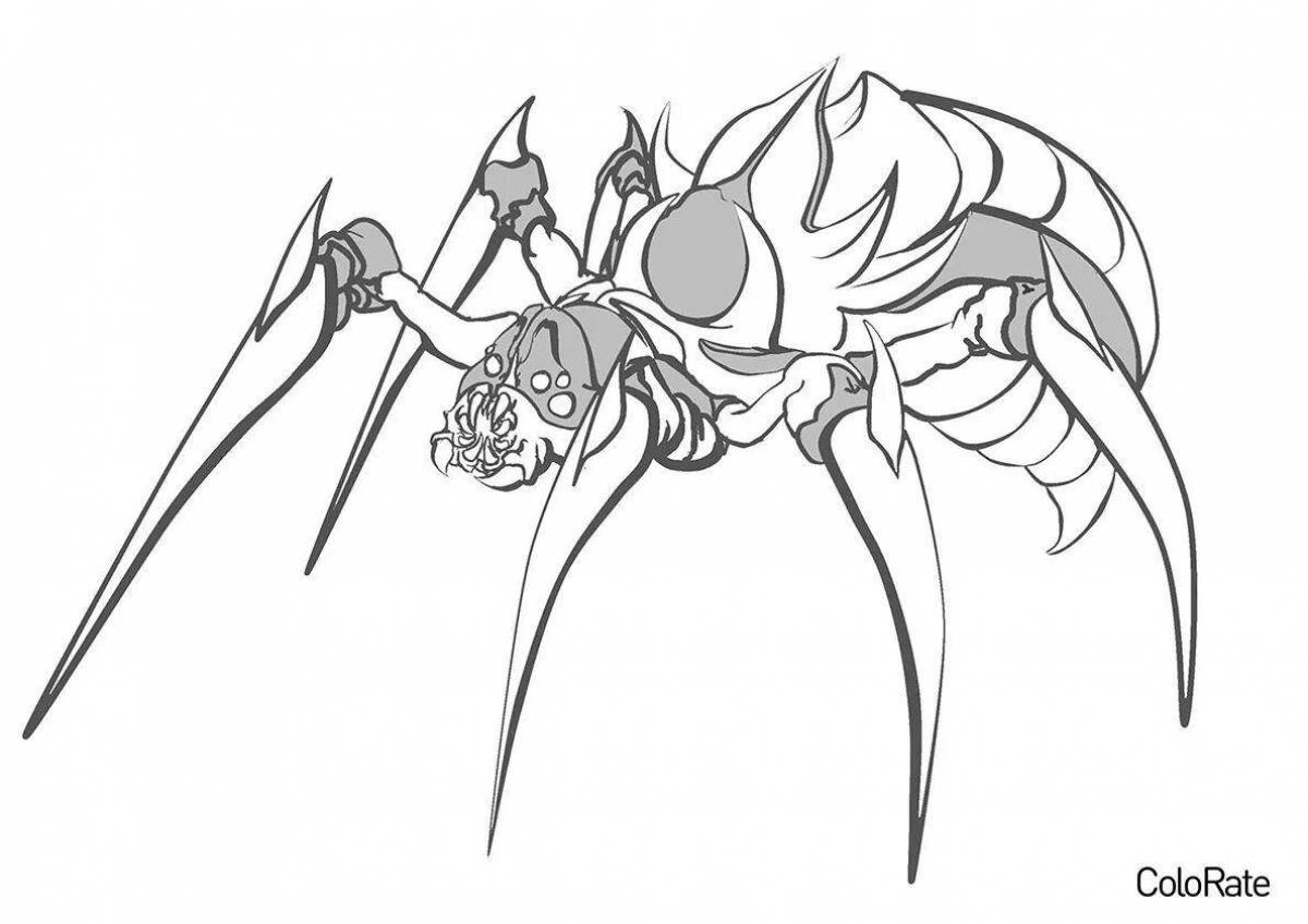 Chilling spider coloring page