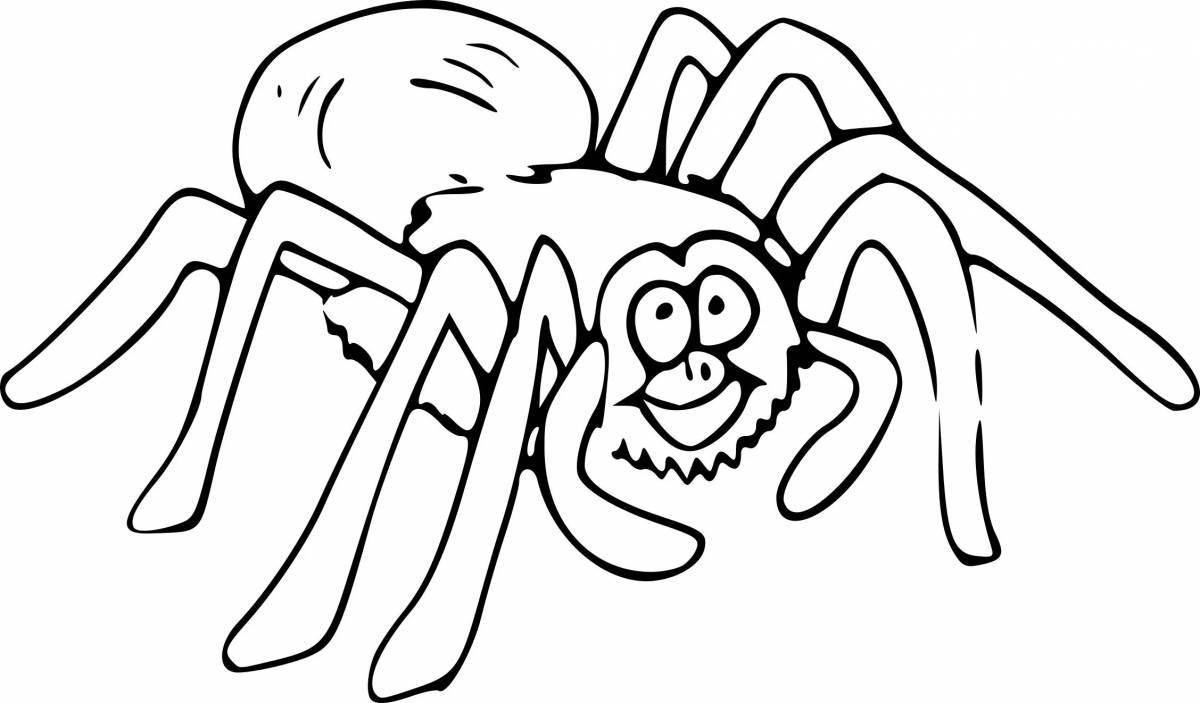 Alarming spider coloring page