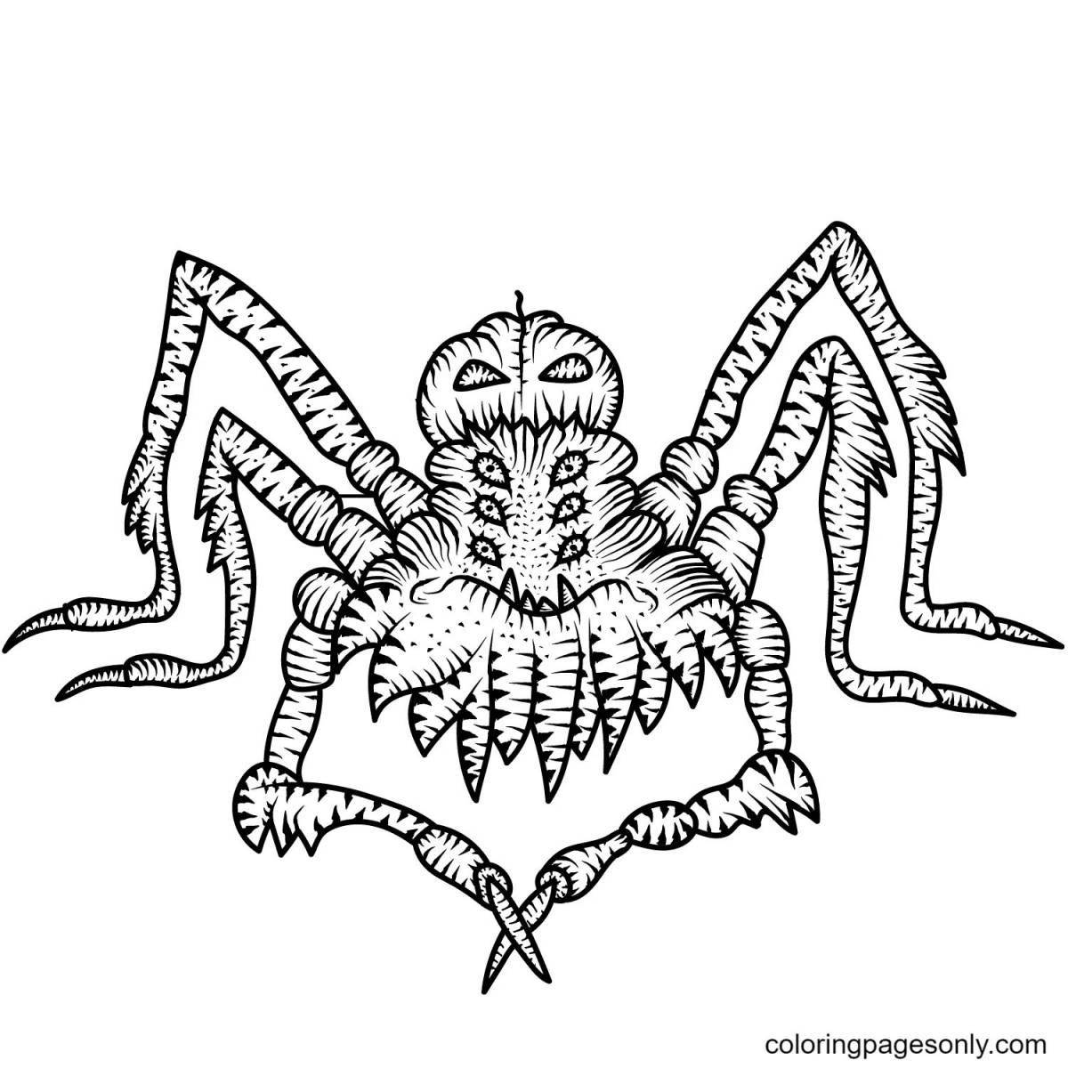 Coloring page nasty spider