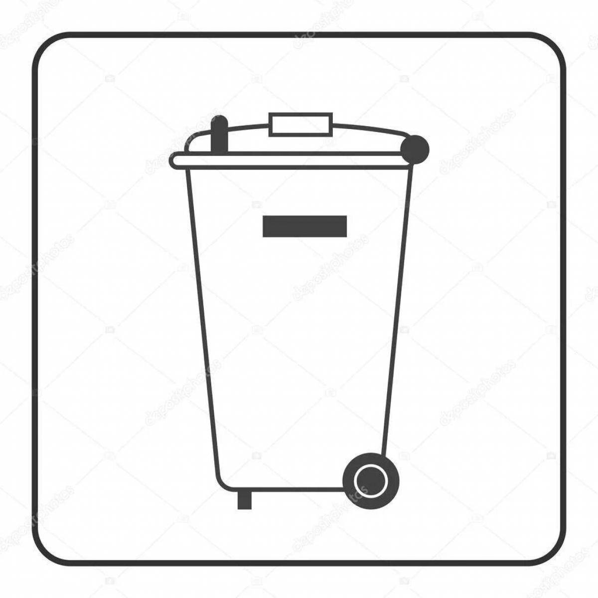 Bright trash can coloring page