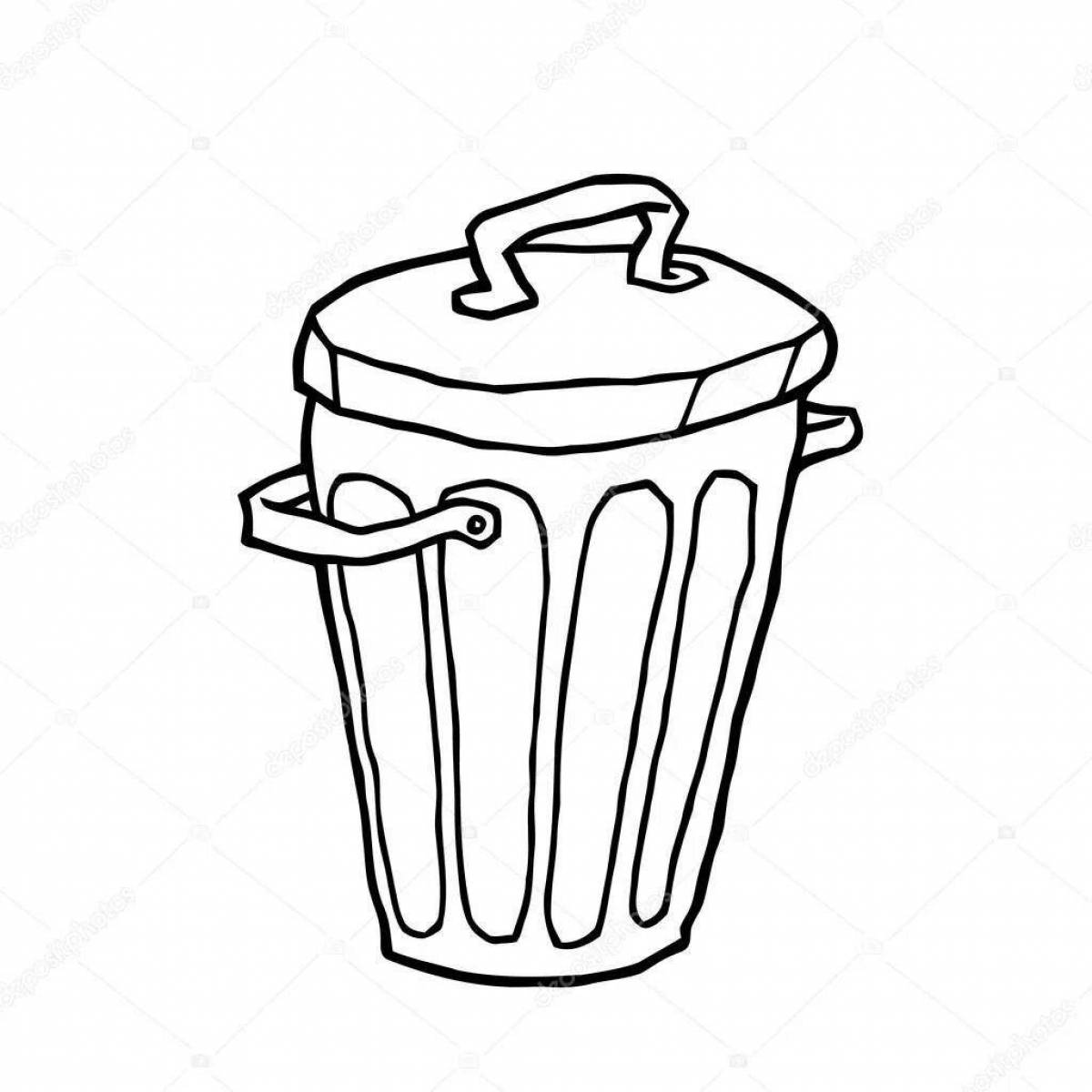 Tempting trash can coloring page