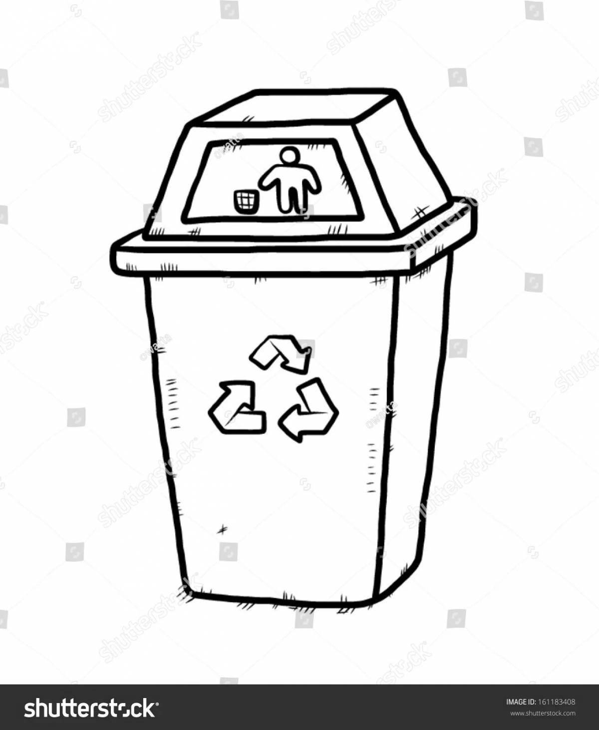 Раскраска Раскраска сказочная мусорная корзина