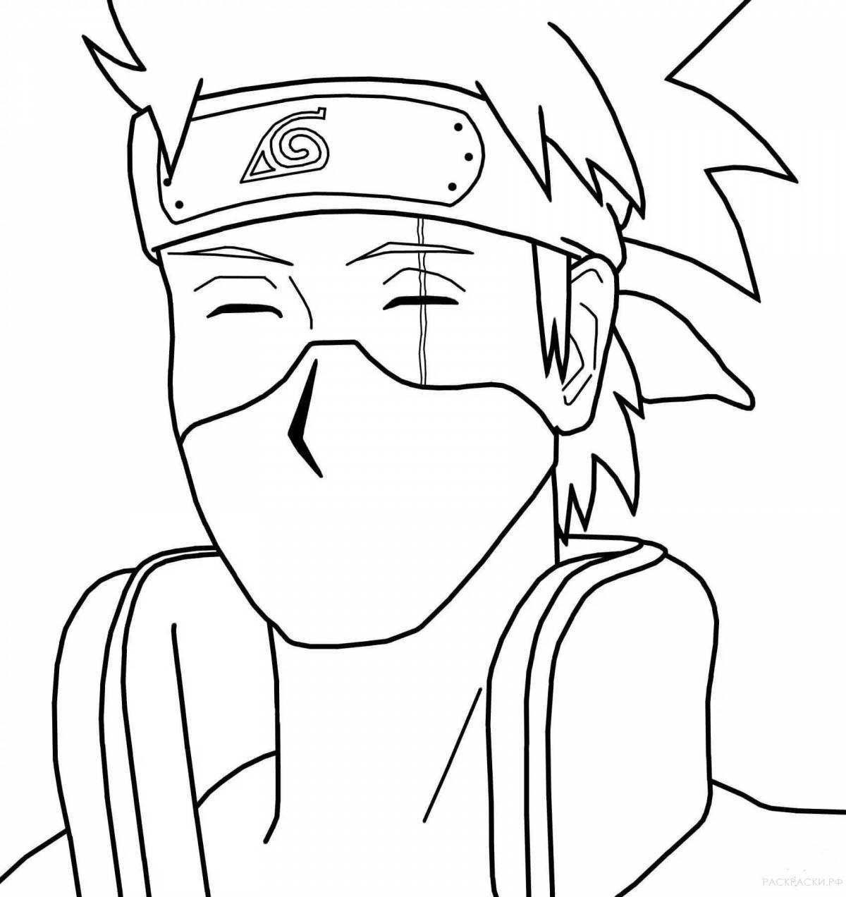 Coloring book sparkling naruto kakashi