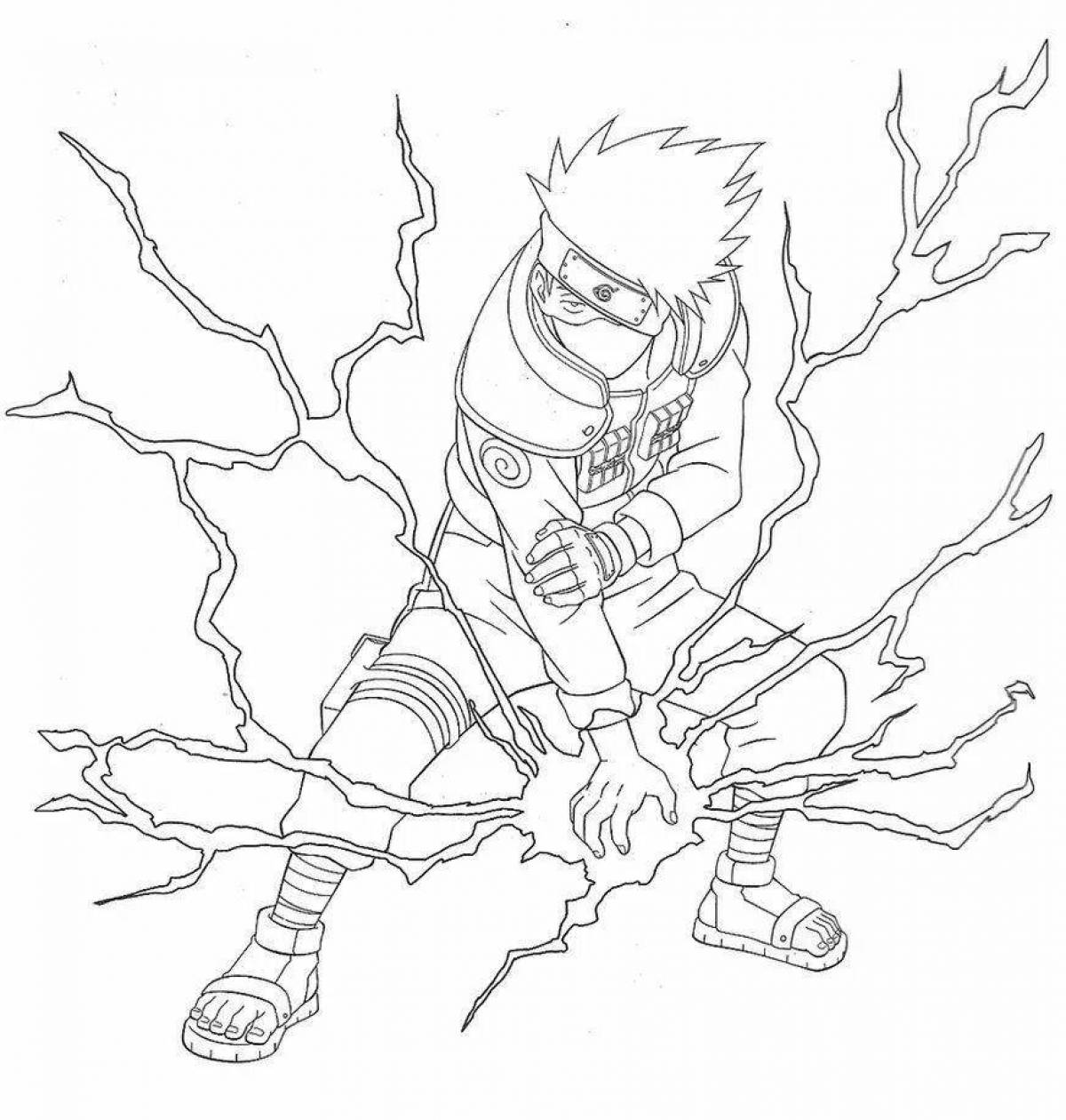 Coloring dazzling naruto kakashi