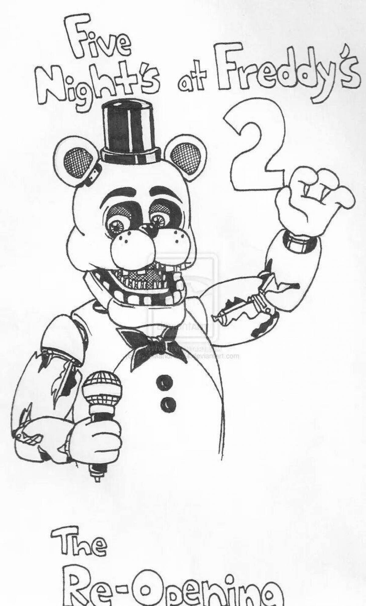 Coloring page magic freddy broken