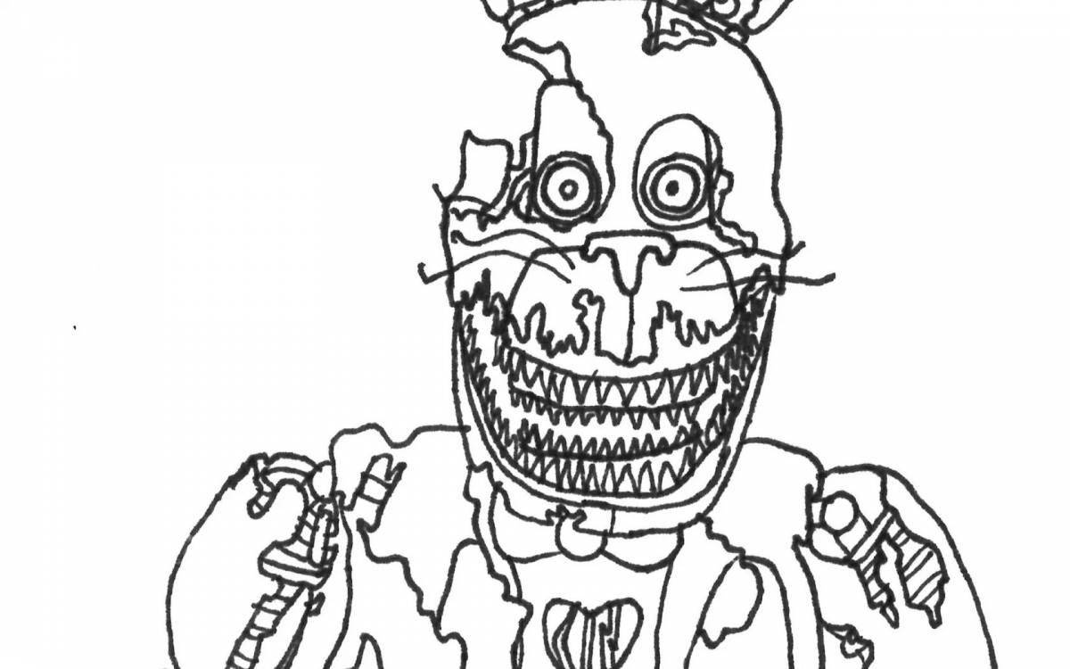 Coloring book sparkling freddy broken